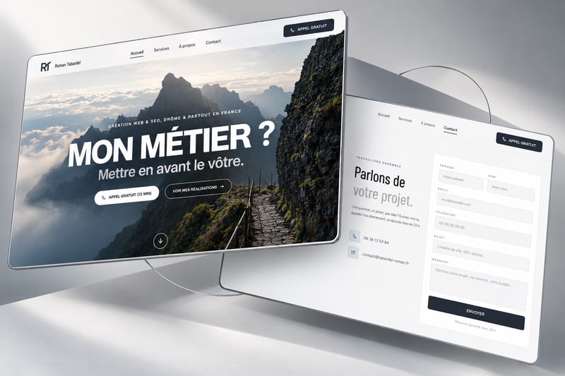 Le site de Roman affiché sur deux écrans